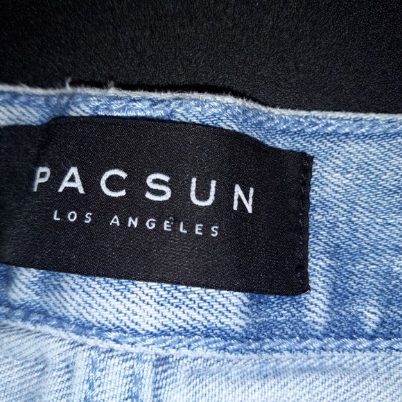 PacSun Jeans Mens Size 29X30 Stacked Skinny Destroyed Zip Pocket Raw Hem Stretch - Picture 14 of 16